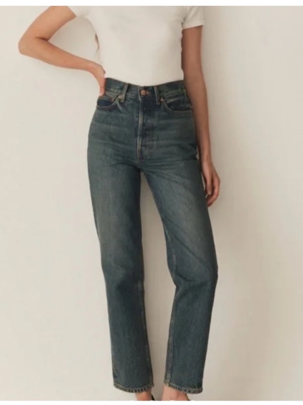 NWOT Doen High-Rise Straight Leg Diana Jean Albi Wash